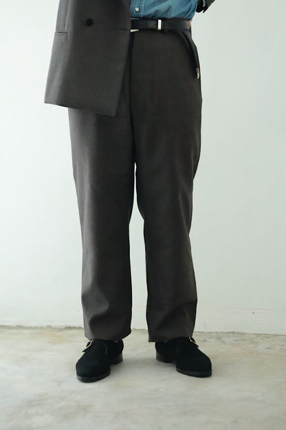 20%off【Cale】 WOOL SHARKSKIN VIST NO TUCK SLACKS