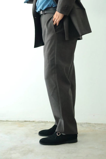 20%off【Cale】 WOOL SHARKSKIN VIST NO TUCK SLACKS