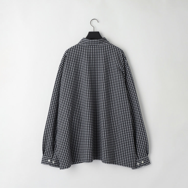 【KANEMASA PHIL.】36G Wool Check Balise Shirt  / BLACK WHITE