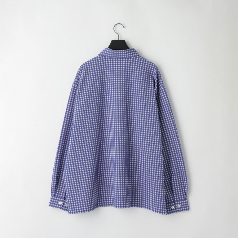 【KANEMASA PHIL.】36G Wool Check Balise Shirt  / BLUE WHITE