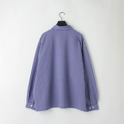 【KANEMASA PHIL.】36G Wool Check Balise Shirt  / BLUE WHITE