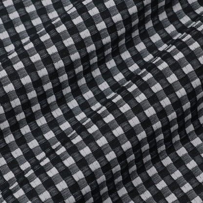 【KANEMASA PHIL.】36G Wool Check Balise Shirt  / BLACK WHITE