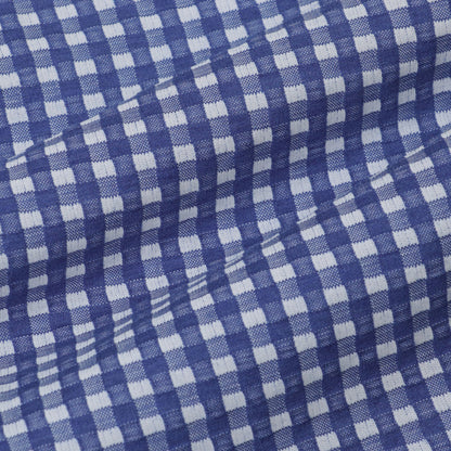 【KANEMASA PHIL.】36G Wool Check Balise Shirt  / BLUE WHITE