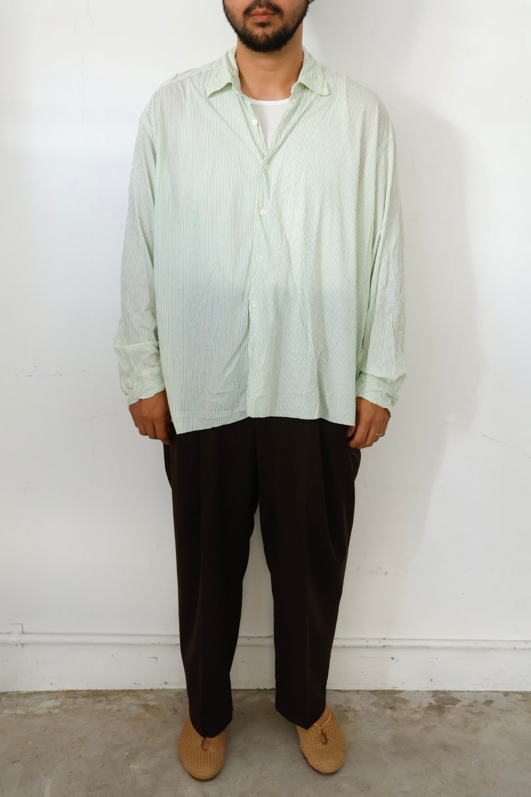 【KANEMASA PHIL.】46G Stripe Artisan Shirt