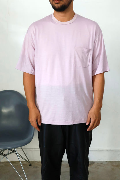 awasa / Super 100's ウール Tシャツ "light pink"
