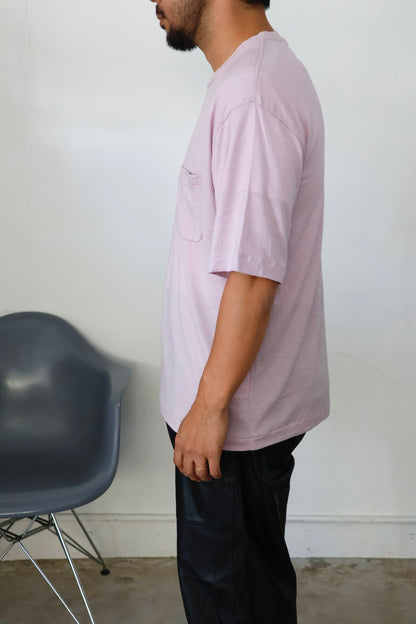 awasa / Super 100's ウール Tシャツ "light pink"