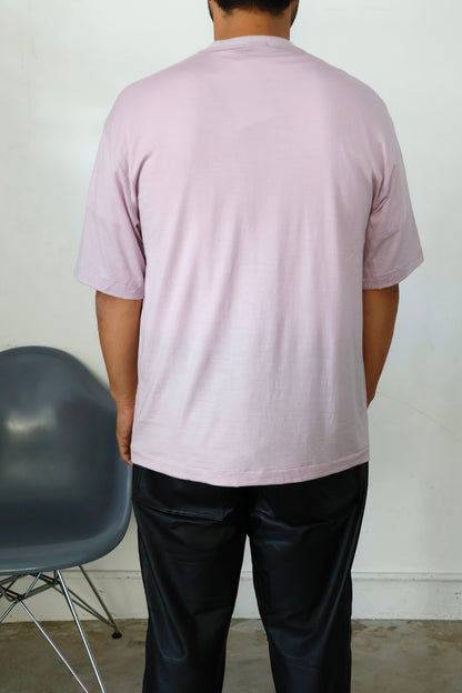 awasa / Super 100's ウール Tシャツ "light pink"