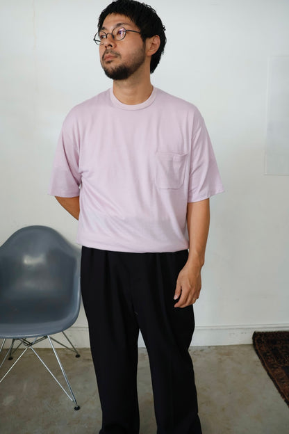 awasa / Super 100's ウール Tシャツ "light pink"