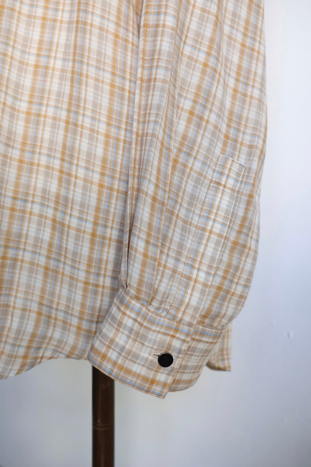 awasa / レギュラーカラー ダブルガーゼシャツ "beige check"