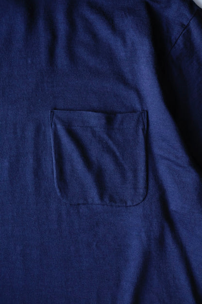 awasa / Super 100's ウール Tシャツ "navy × dark gray"