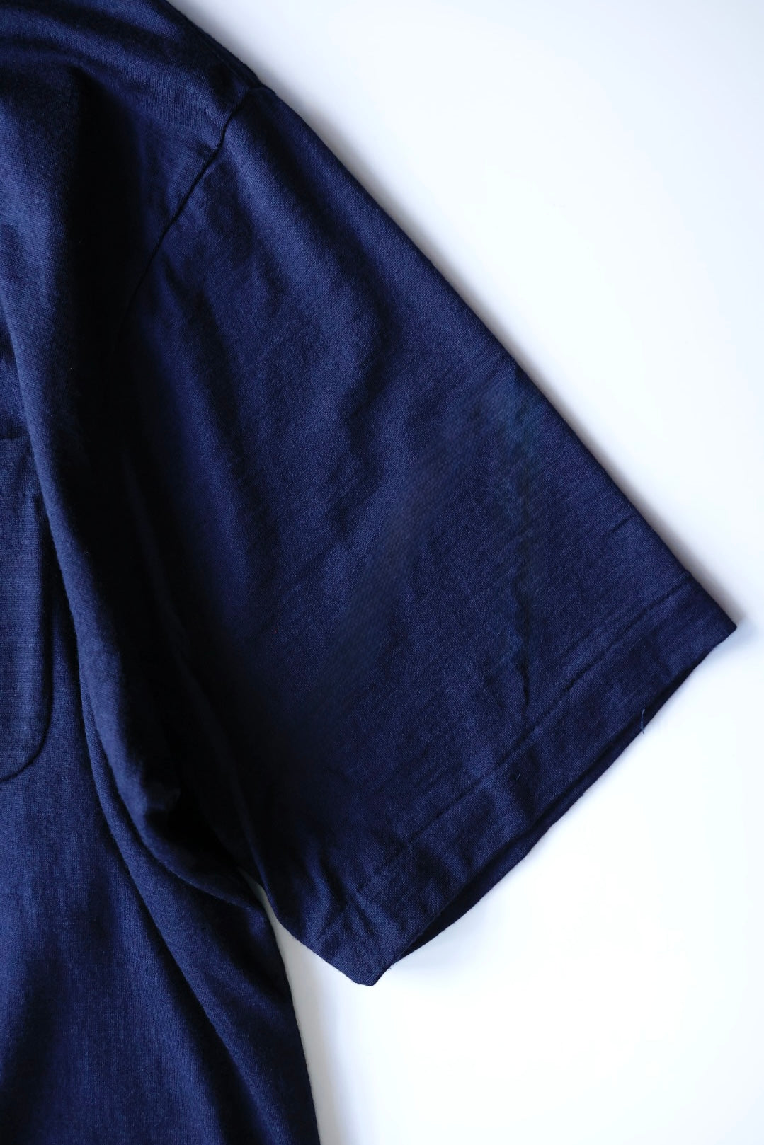 awasa / Super 100's ウール Tシャツ "navy × dark gray"