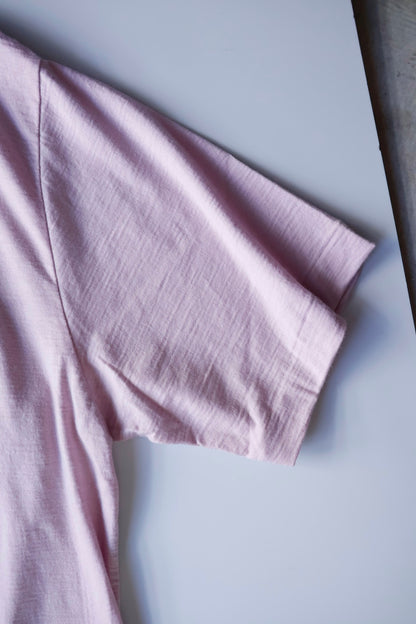 awasa / Super 100's ウール Tシャツ "light pink"
