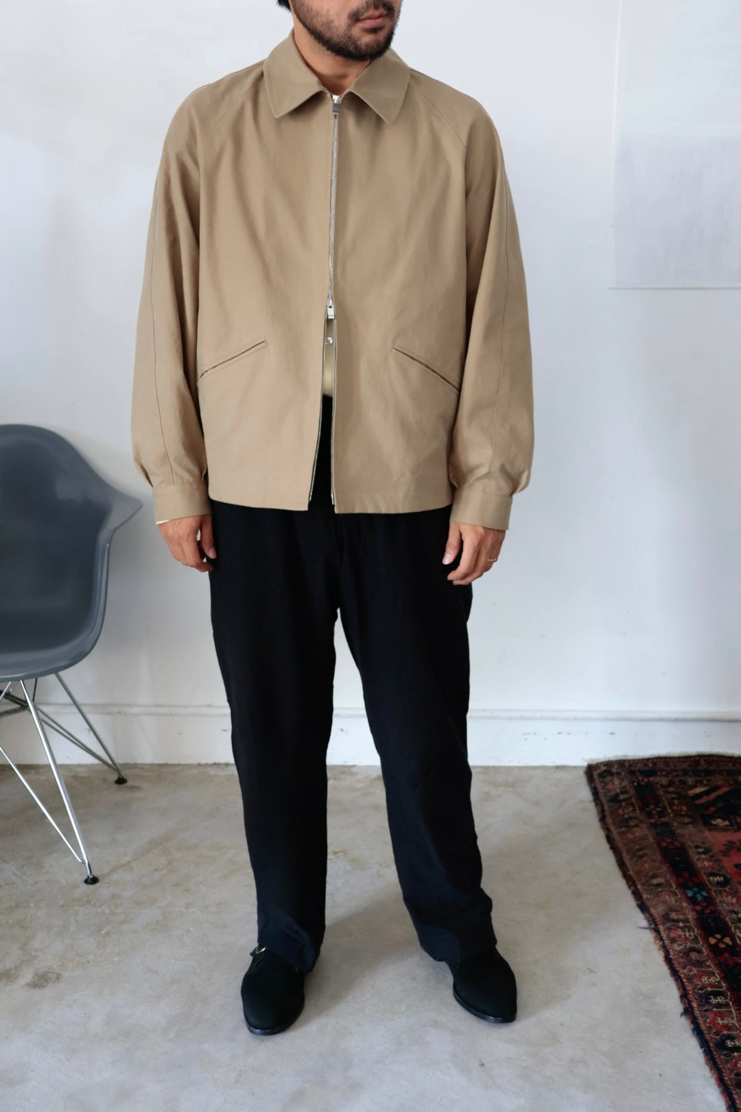 26SS【Cale】Lime Indigo Cotton Silk Shirt