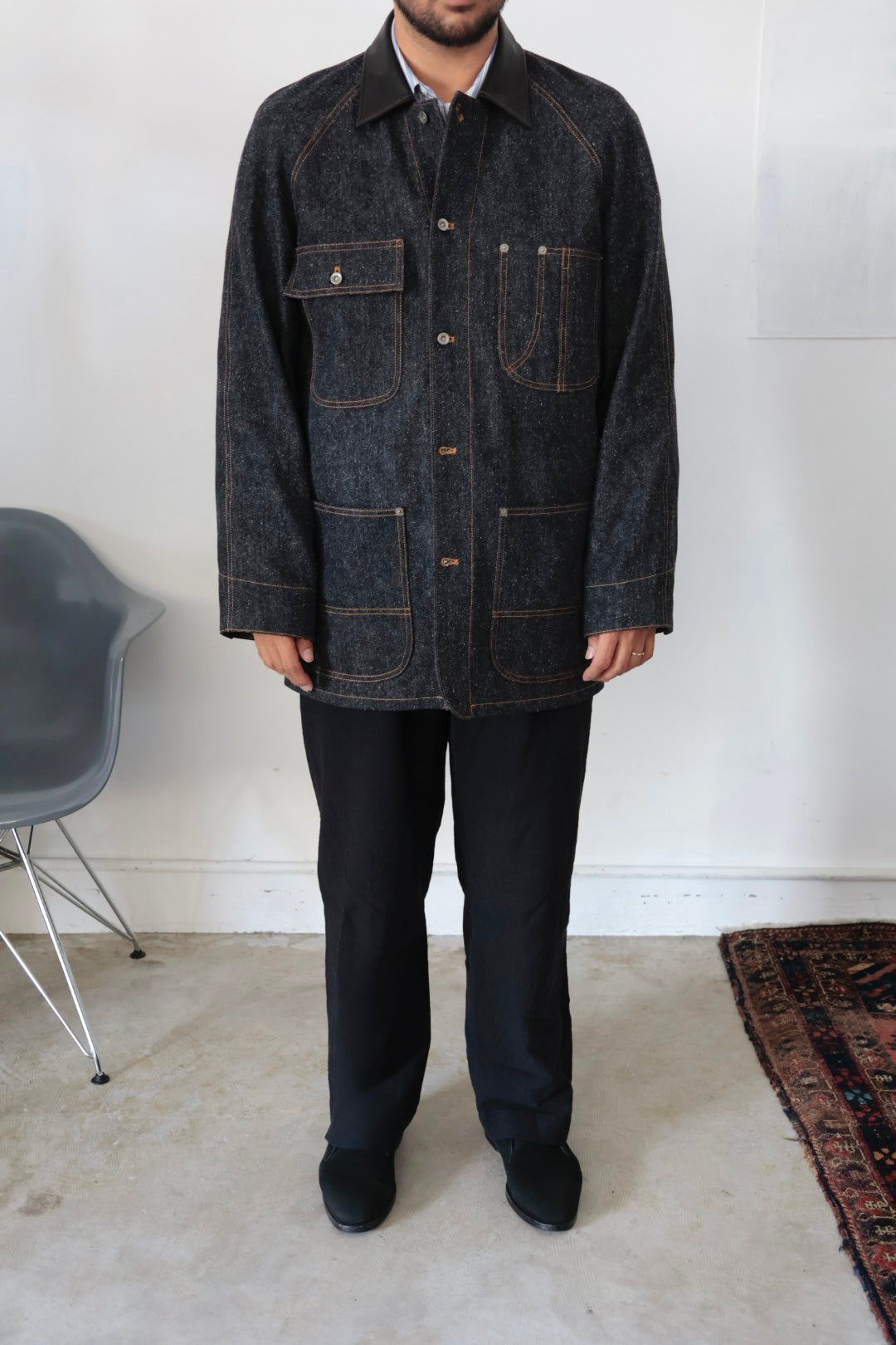 26SS【Cale】Lime Indigo Cotton Silk Shirt