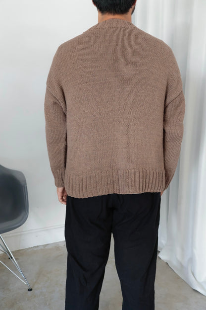 【Cale】 Cotton Hand Knit Pullover / Taupe