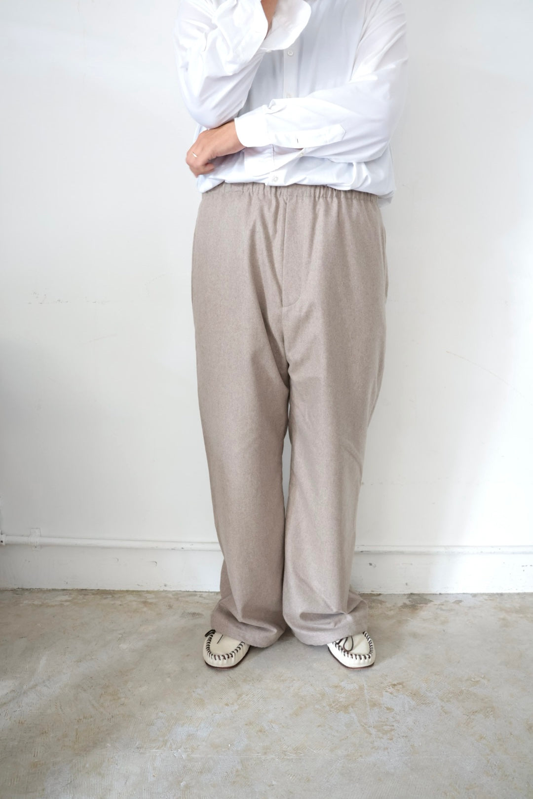 【谷吹】Zinn Easy pants / Beige / Australia Flannel
