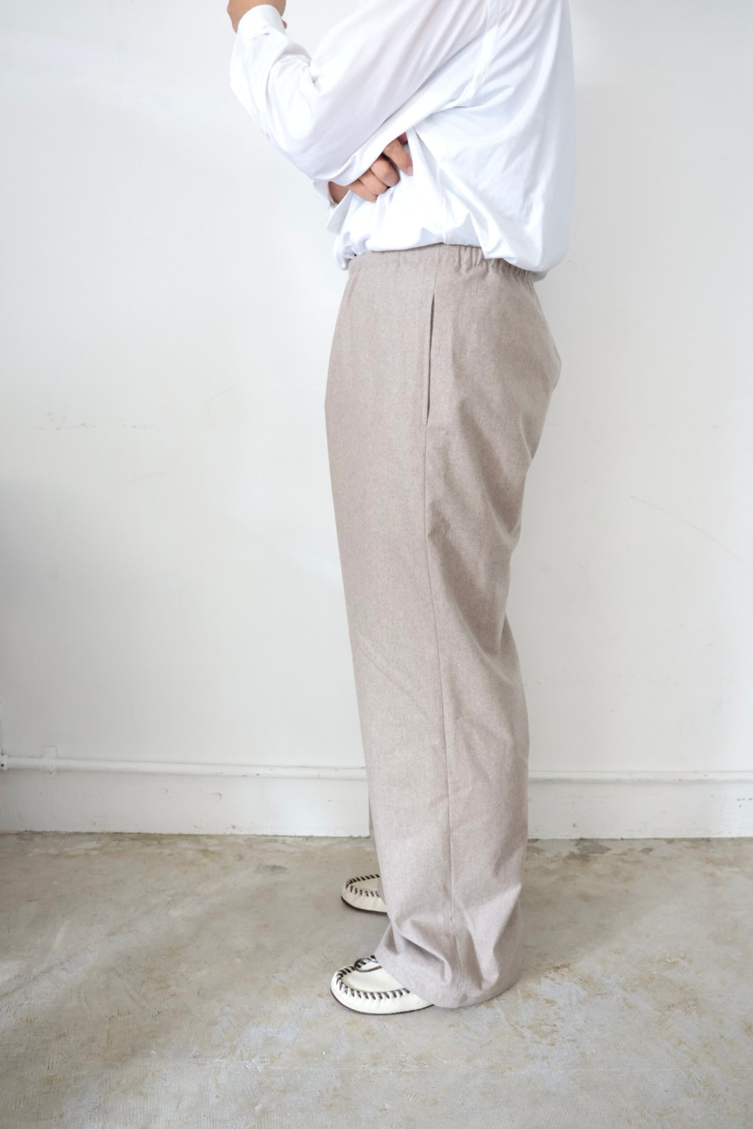 【谷吹】Zinn Easy pants / Beige / Australia Flannel