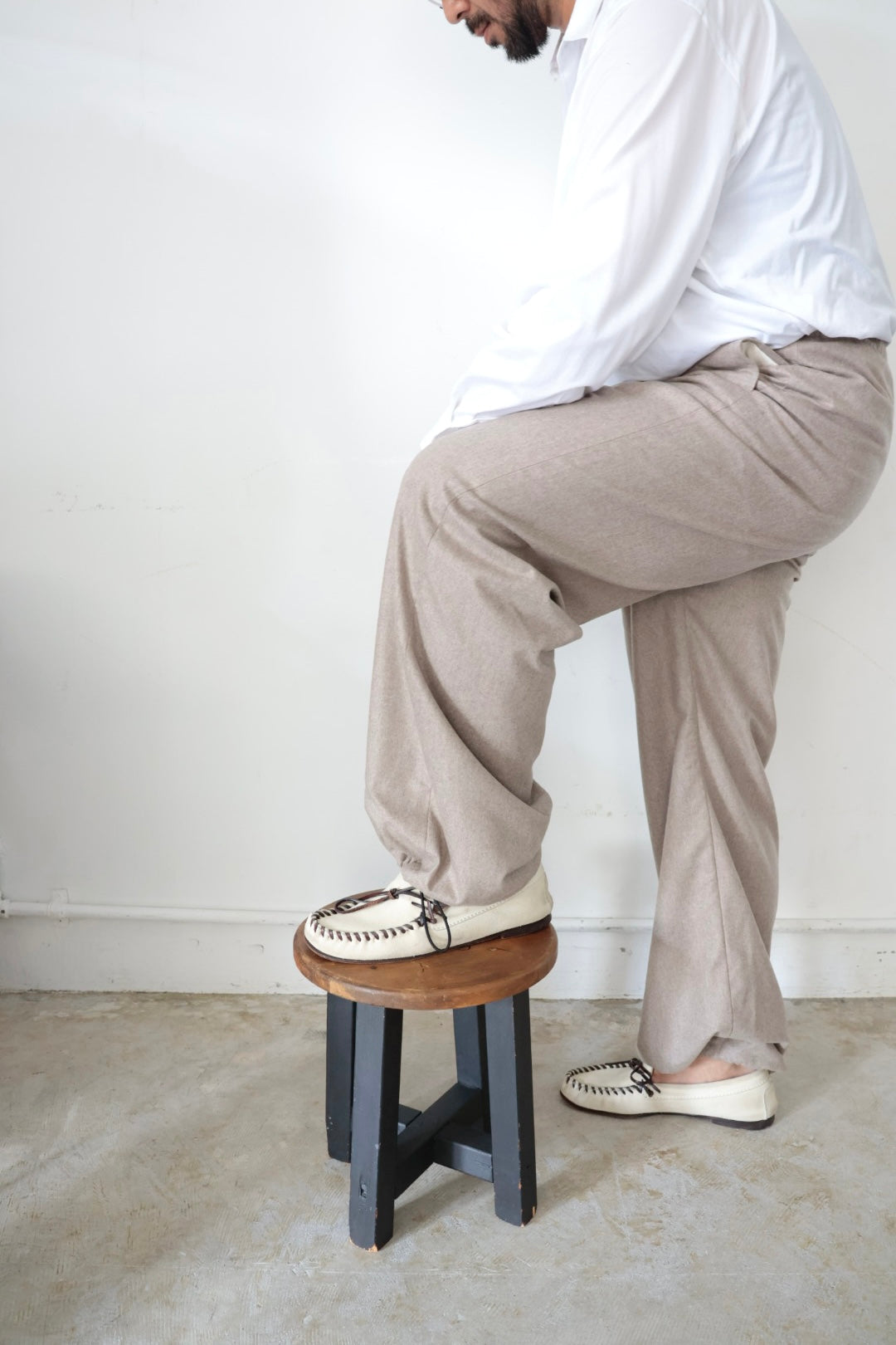 【谷吹】Zinn Easy pants / Beige / Australia Flannel