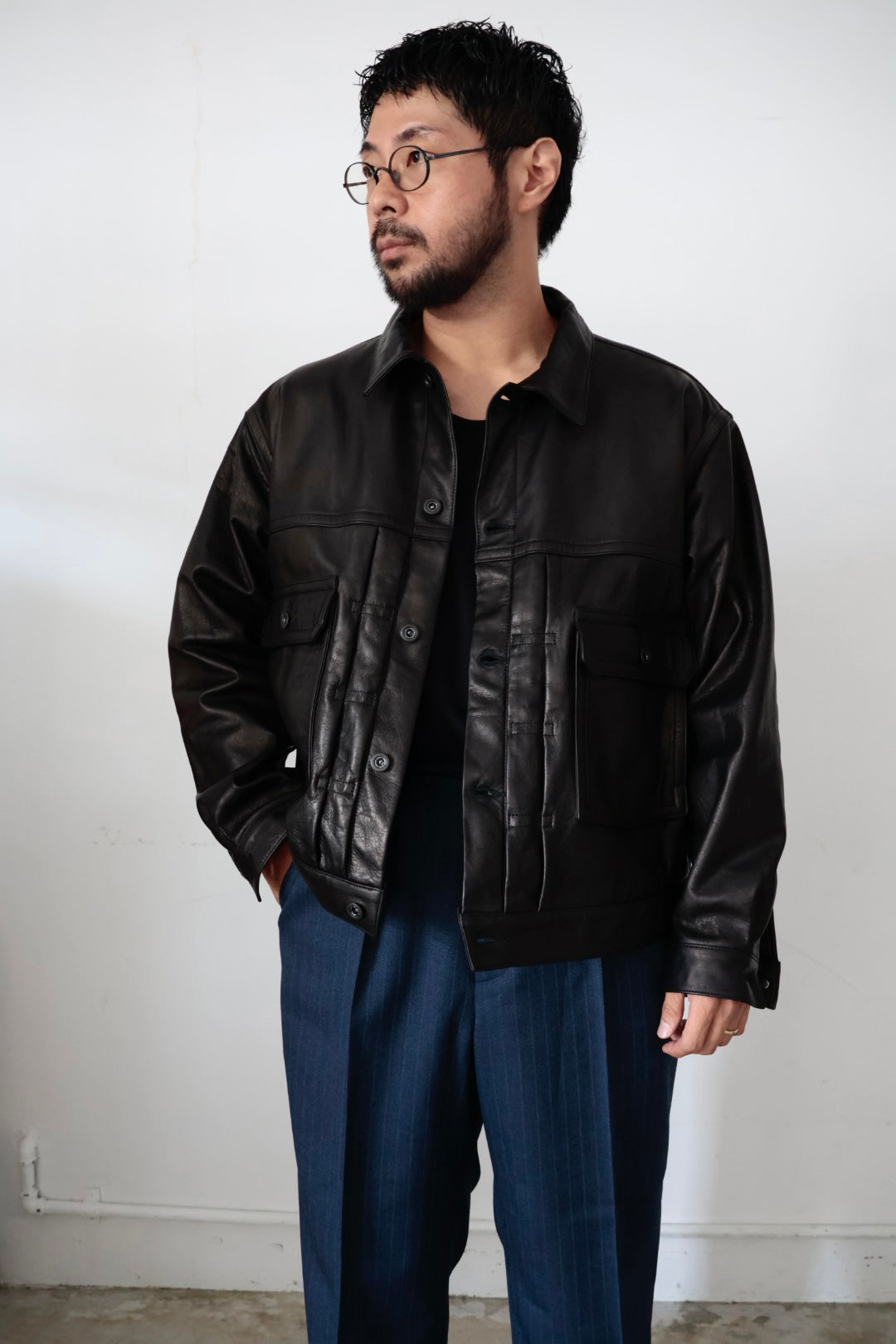 【A LEATHER】TRUCKER JACKET / Smooth Leather