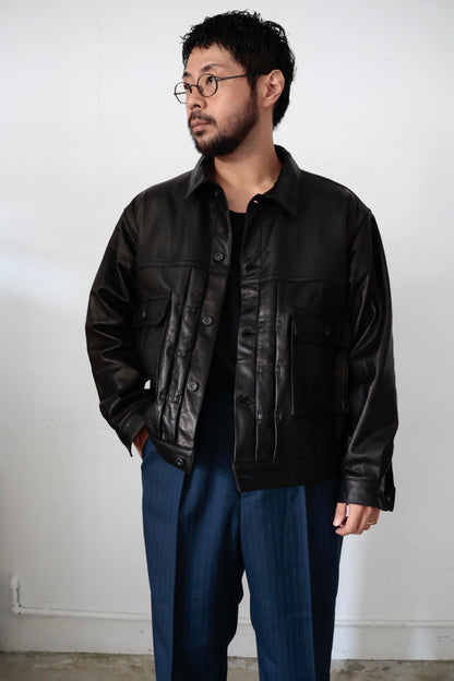 【A LEATHER】TRUCKER JACKET / Smooth Leather
