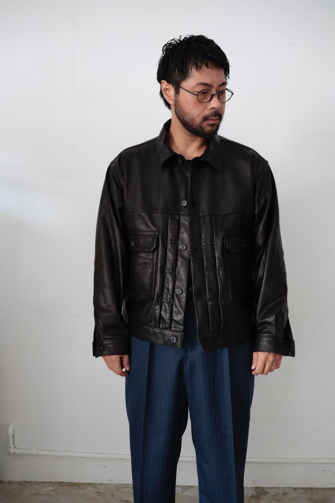 【A LEATHER】TRUCKER JACKET / Smooth Leather