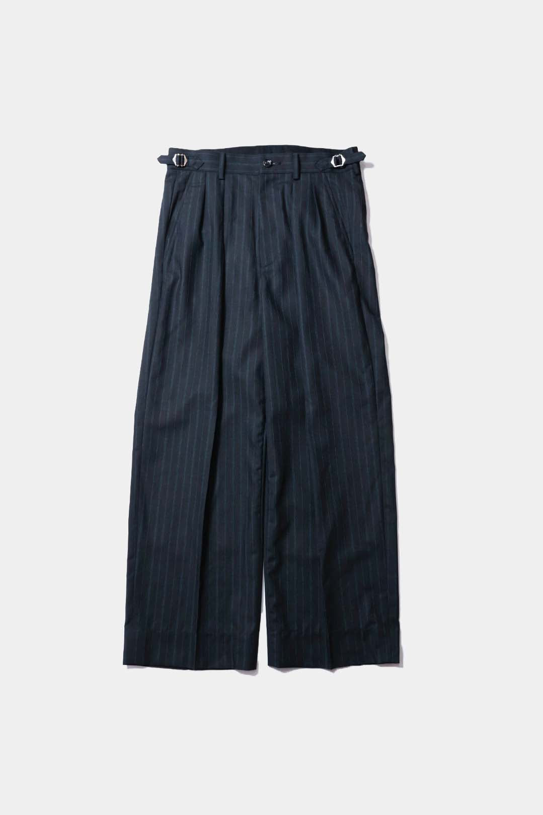 【谷吹】Two intuck wide trousers / Navy Pin Stripe / Martin Sons &amp; Co.