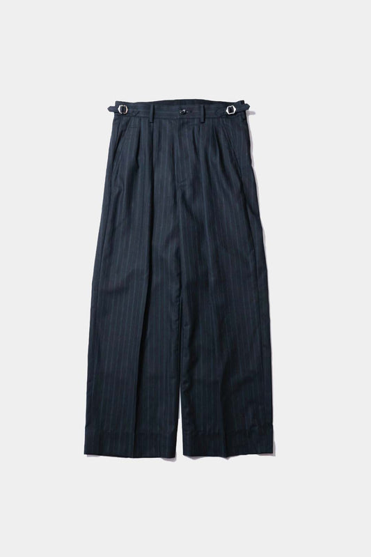 【谷吹】Two intuck wide trousers / Navy Pin Stripe / Martin Sons &amp; Co.