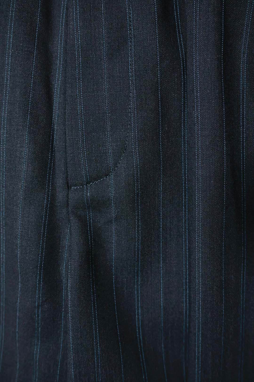 【谷吹】Two intuck wide trousers / Navy Pin Stripe / Martin Sons &amp; Co.
