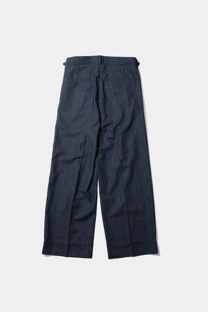 【谷吹】Two intuck wide trousers / Navy Pin Stripe / Martin Sons &amp; Co.