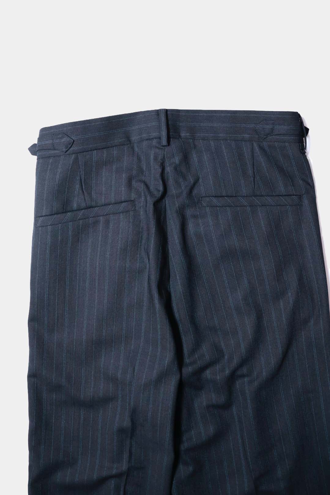 【谷吹】Two intuck wide trousers / Navy Pin Stripe / Martin Sons &amp; Co.