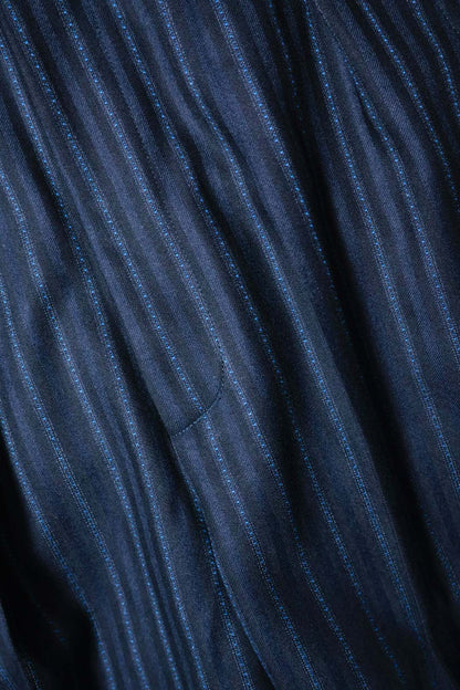 【谷吹】Two intuck wide trousers / Navy Stripe /80's MIYUKI TEX "VIP man"