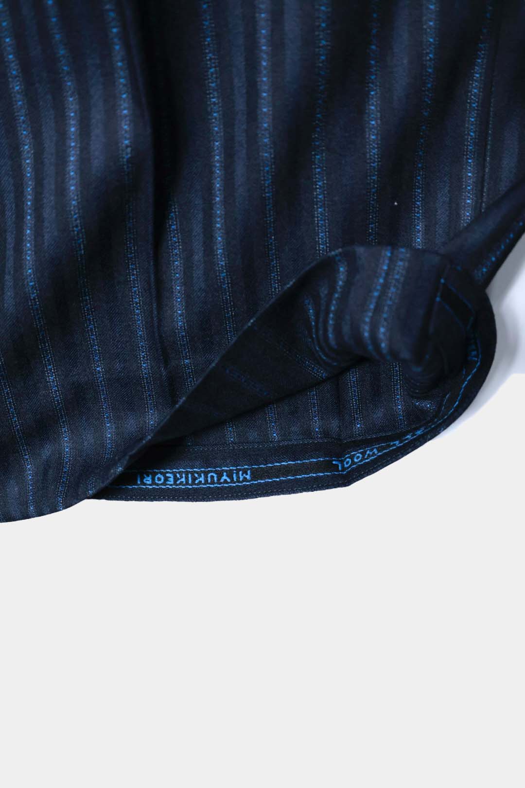 【谷吹】Two intuck wide trousers / Navy Stripe /80's MIYUKI TEX "VIP man"
