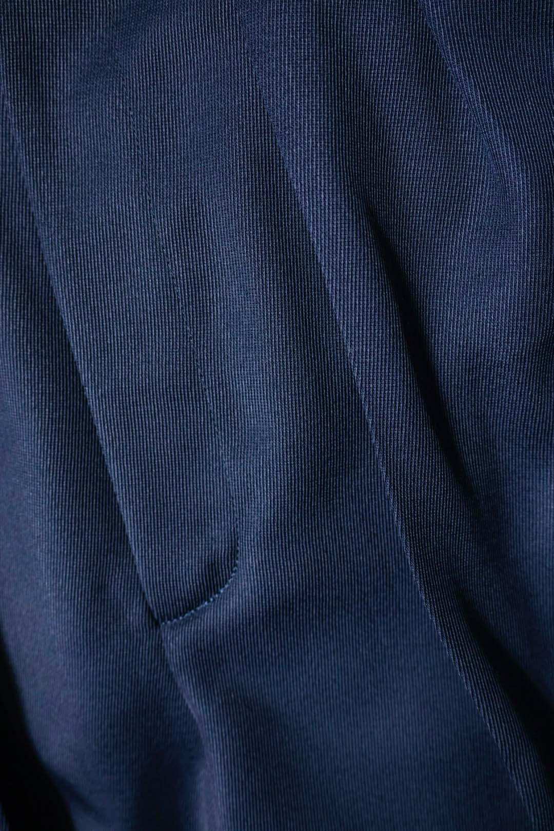 【谷吹】Two intuck wide trousers / Navy / Italian Fabric