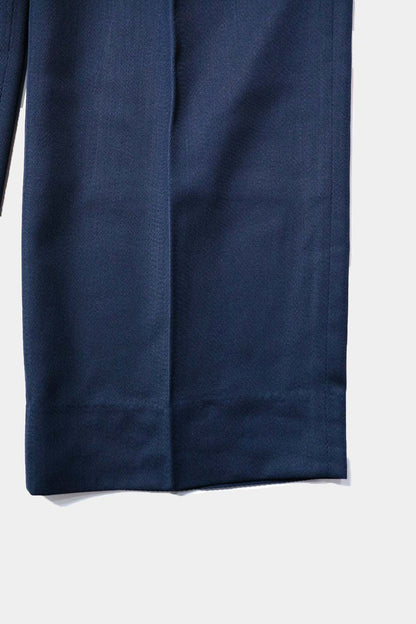 【谷吹】Two intuck wide trousers / Navy / Italian Fabric