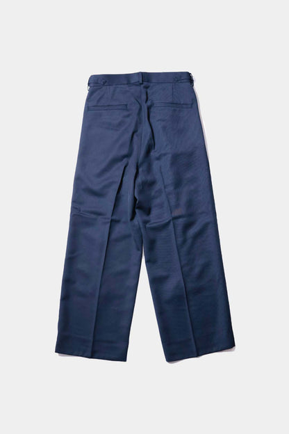 【谷吹】Two intuck wide trousers / Navy / Italian Fabric