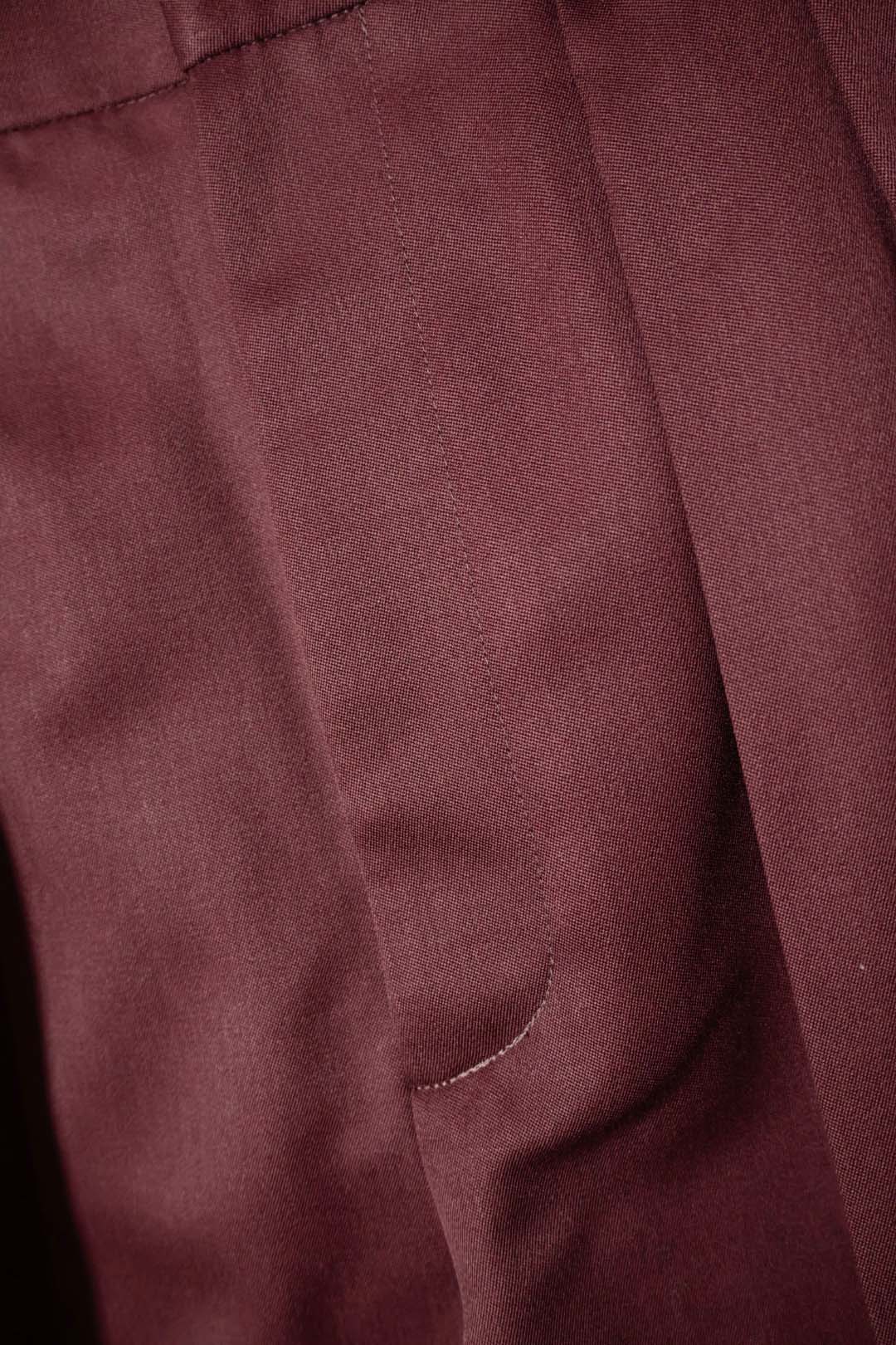 【谷吹】Two intuck wide trousers / Burgundy