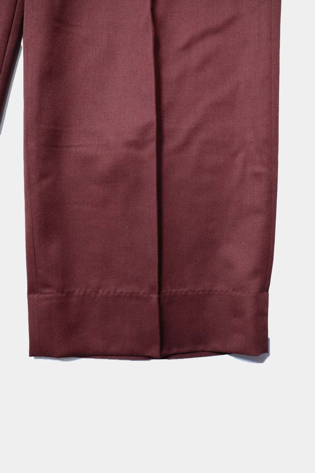 【谷吹】Two intuck wide trousers / Burgundy