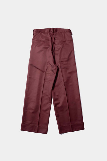 【谷吹】Two intuck wide trousers / Burgundy