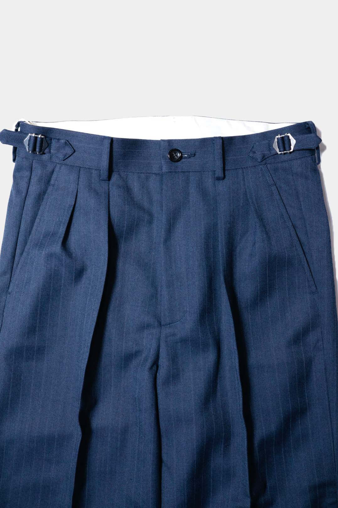 【谷吹】Two intuck wide trousers / Navy Stripe /80's MIYUKI KEORI DELUXE