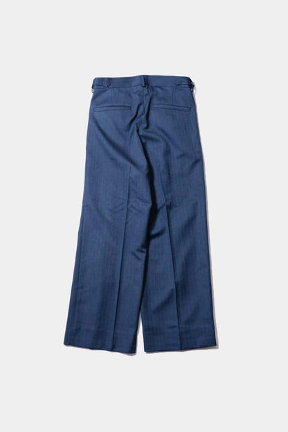 【谷吹】Two intuck wide trousers / Navy Stripe /80's MIYUKI KEORI DELUXE