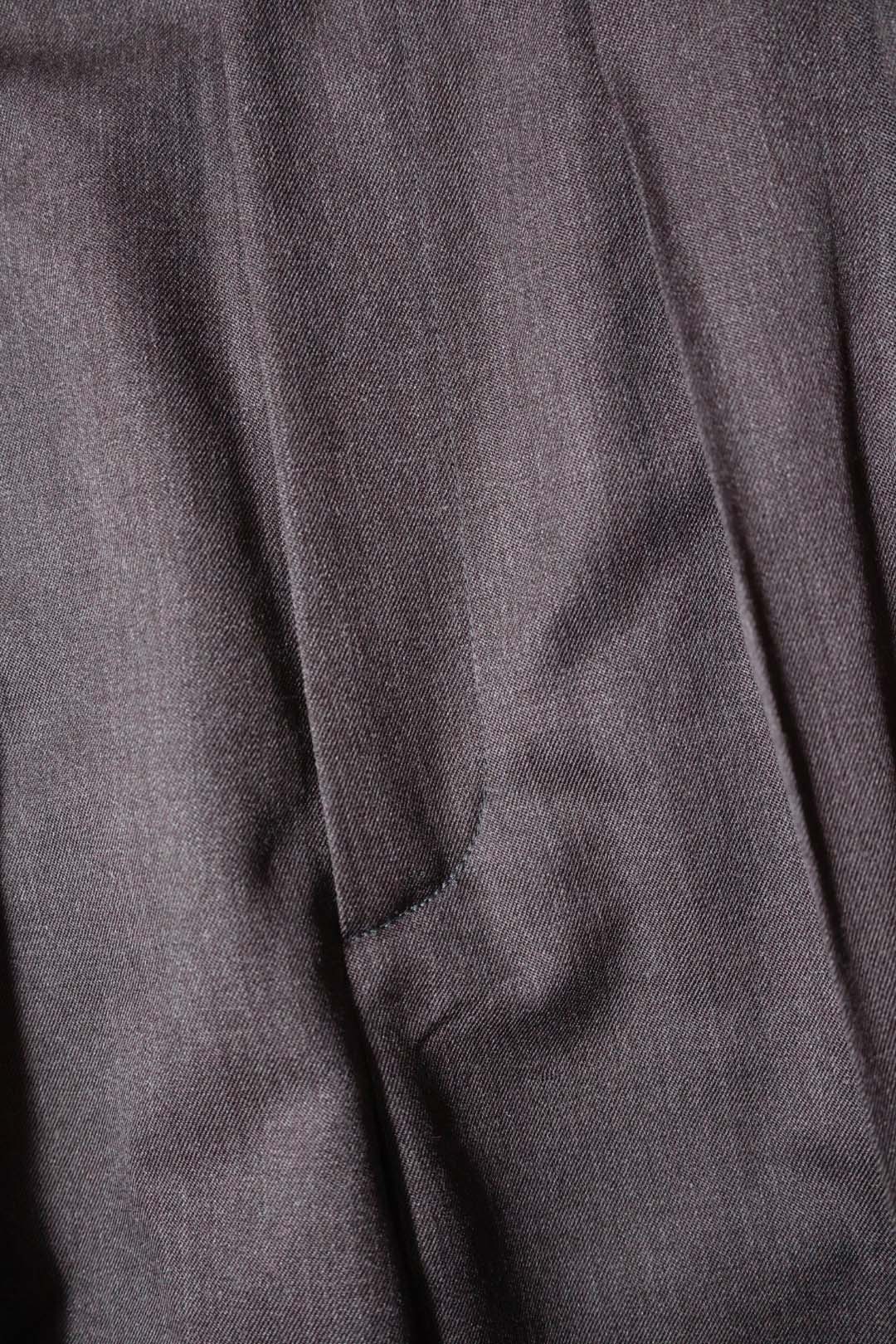 【谷吹】Two intuck wide trousers / Brown / Italian Fabric