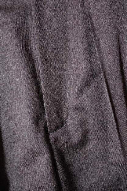 【谷吹】Two intuck wide trousers / Brown / Italian Fabric