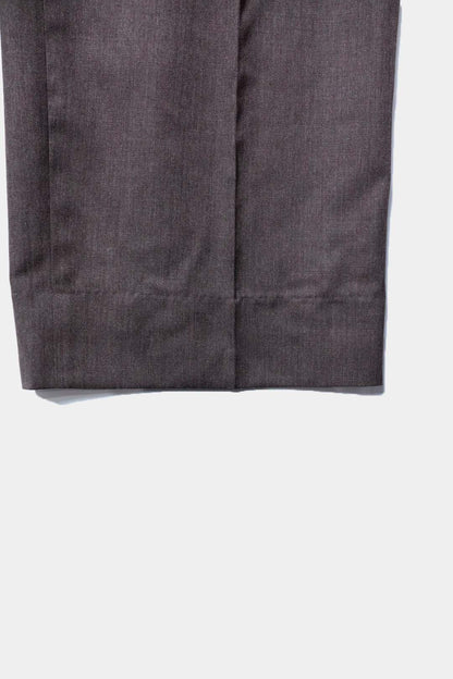 【谷吹】Two intuck wide trousers / Brown / Italian Fabric