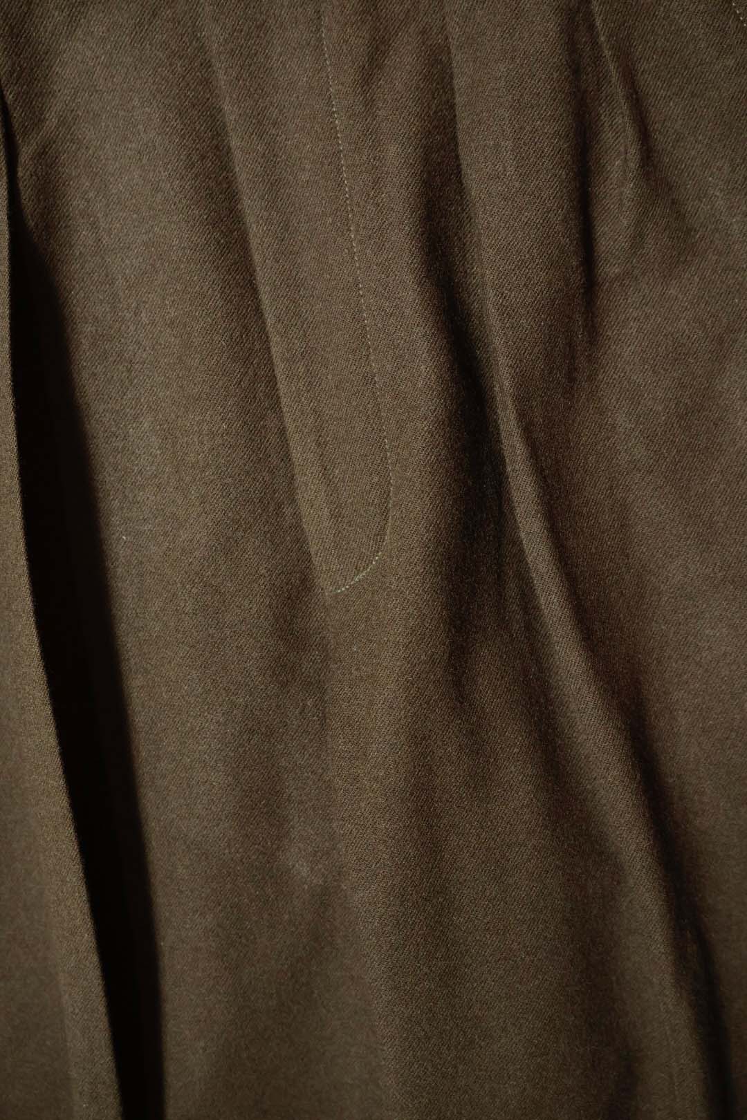 26SS【Tanibuki】Two In-Tuck Wide Trousers -Black- Wool Twill