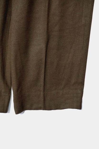 26SS【Tanibuki】Two In-Tuck Wide Trousers -Black- Wool Twill
