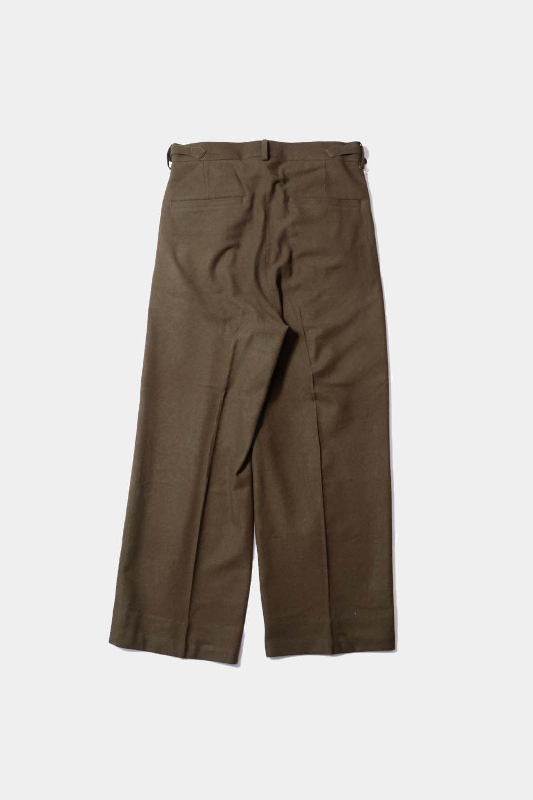 26SS【Tanibuki】Two In-Tuck Wide Trousers -Black- Wool Twill