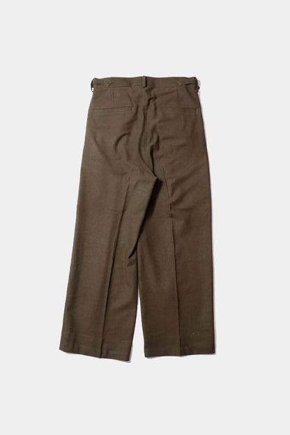 26SS【Tanibuki】Two In-Tuck Wide Trousers -Black- Wool Twill