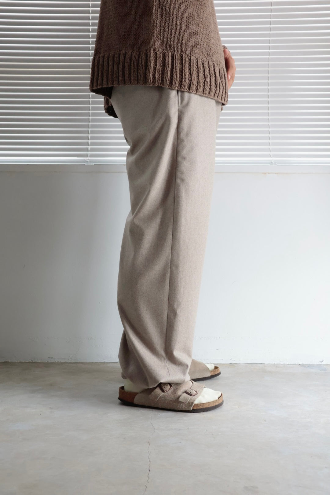 【谷吹】Zinn Easy pants / Beige / Australia Flannel