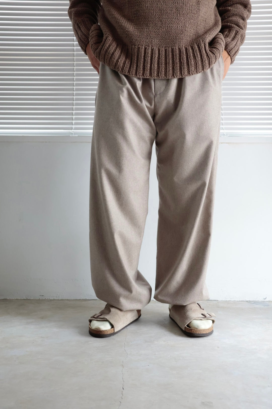 【谷吹】Zinn Easy pants / Beige / Australia Flannel