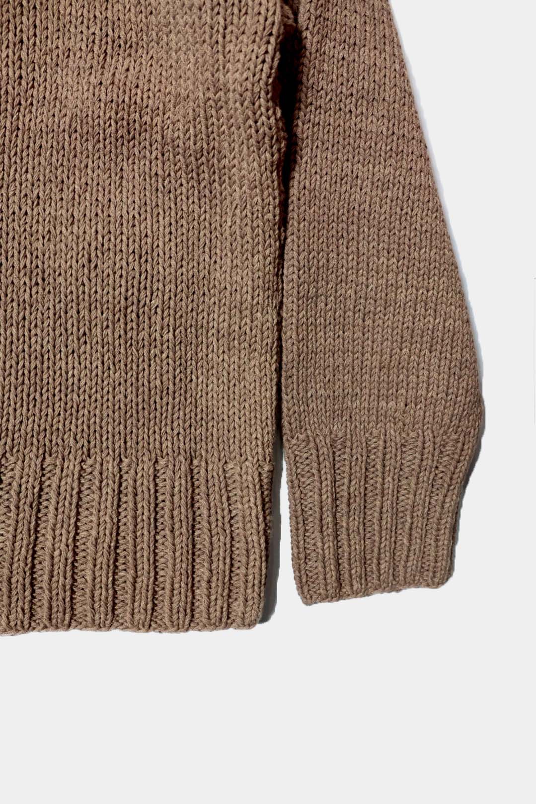 【Cale】 Cotton Hand Knit Pullover / Taupe